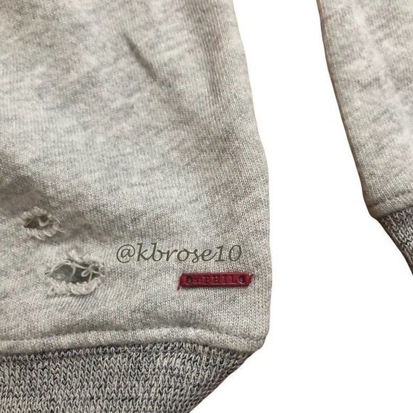 n:Philanthropy Grey Pullover Sweatshirt Embroidered Flowers NWOT Small - Picture 6 of 12